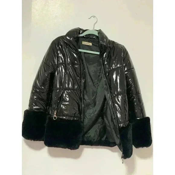 women's KARTINKA design Puffer jacket with Faux Fur Detail 20% COTTON SIZE 26 XS - Picture 2 of 12
